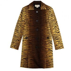 Michael Kors Divine Tiger Animal Print Trench Coat
